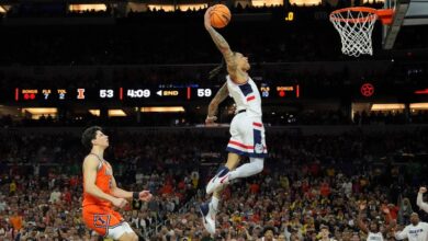 Photo of National title game: Facing Michigan’s ‘Monstars,’ UConn finds itself in the unlikely position of underdog